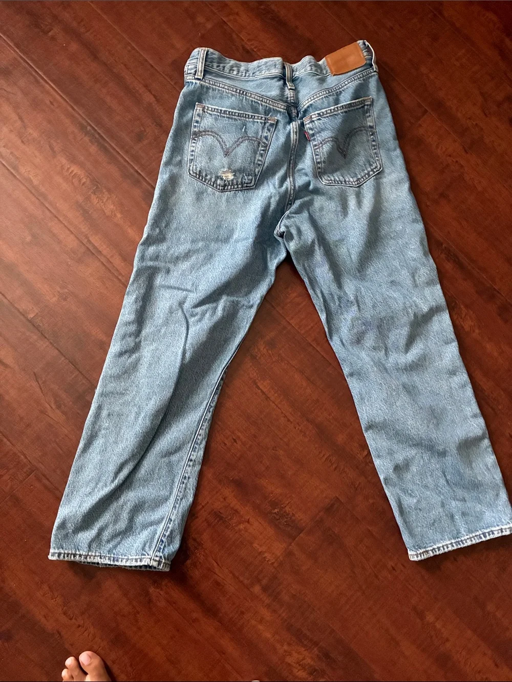 Levi's Light Blue Relaxed Fit Distressed Jeans